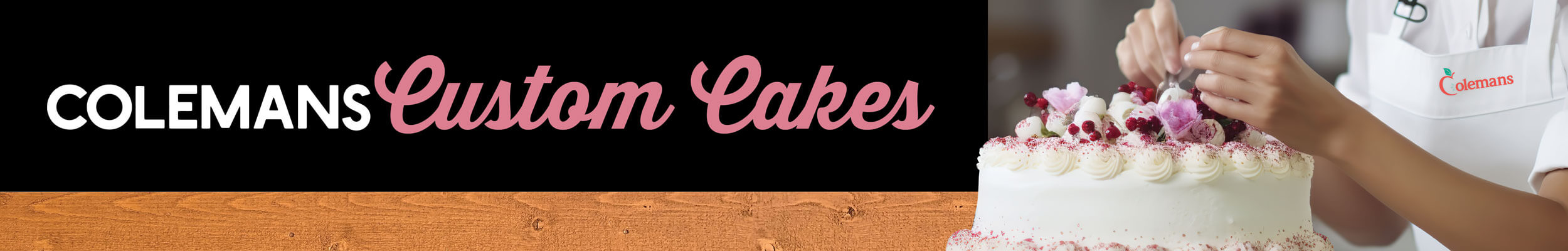 custom cakes banner